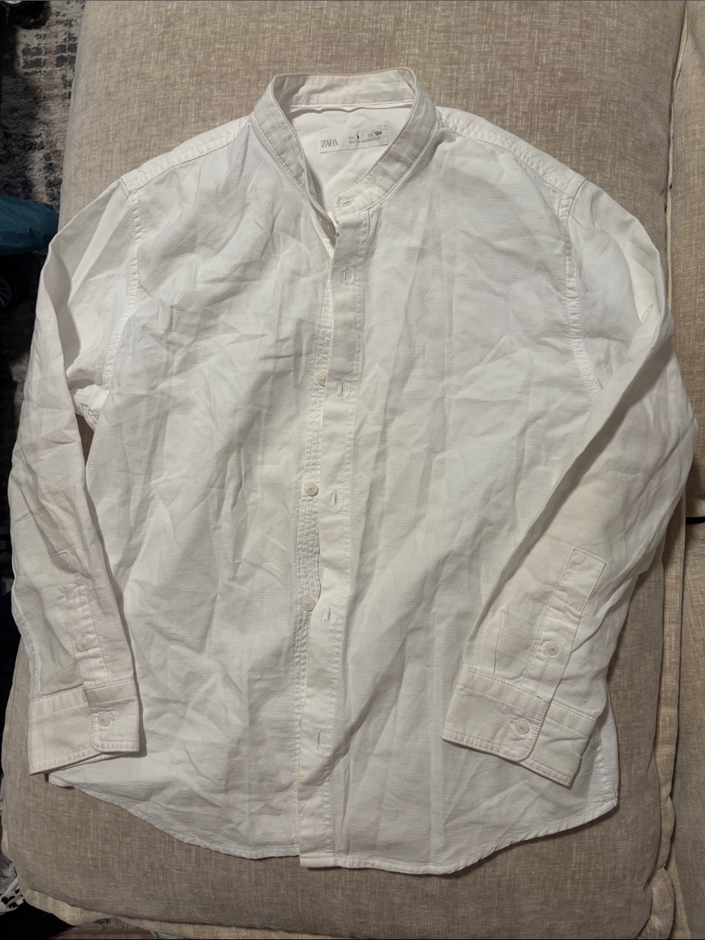 Zara Kids collarless  Band Collar Shirt